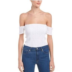 *NEW* J.O.A. Off the Shoulder Eyelet Bodysuit